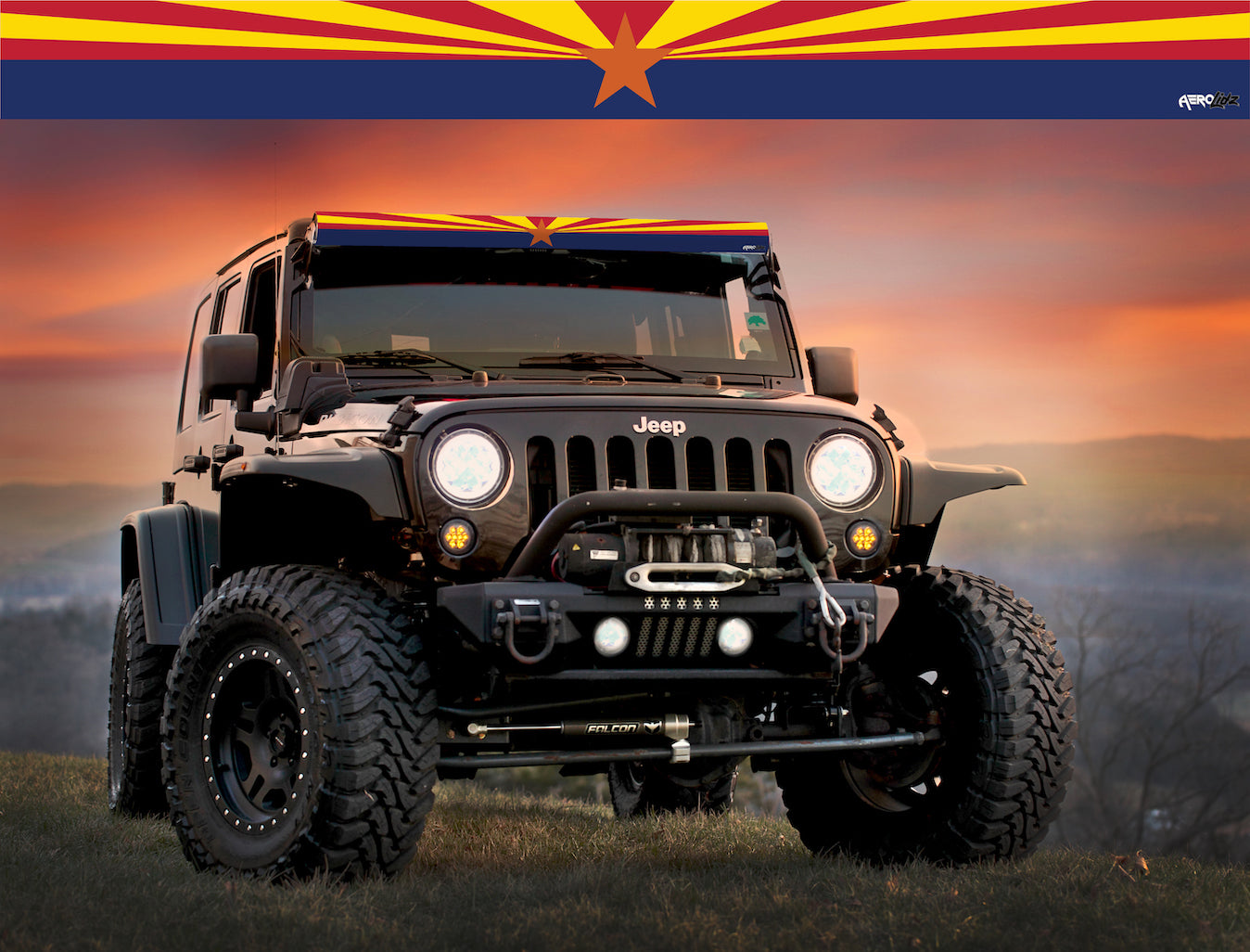 Arizona State Flag Light Bar Insert