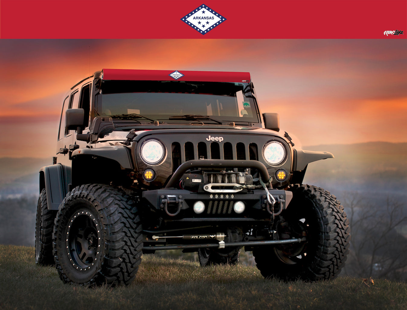 Arkansas State Flag Light Bar Insert