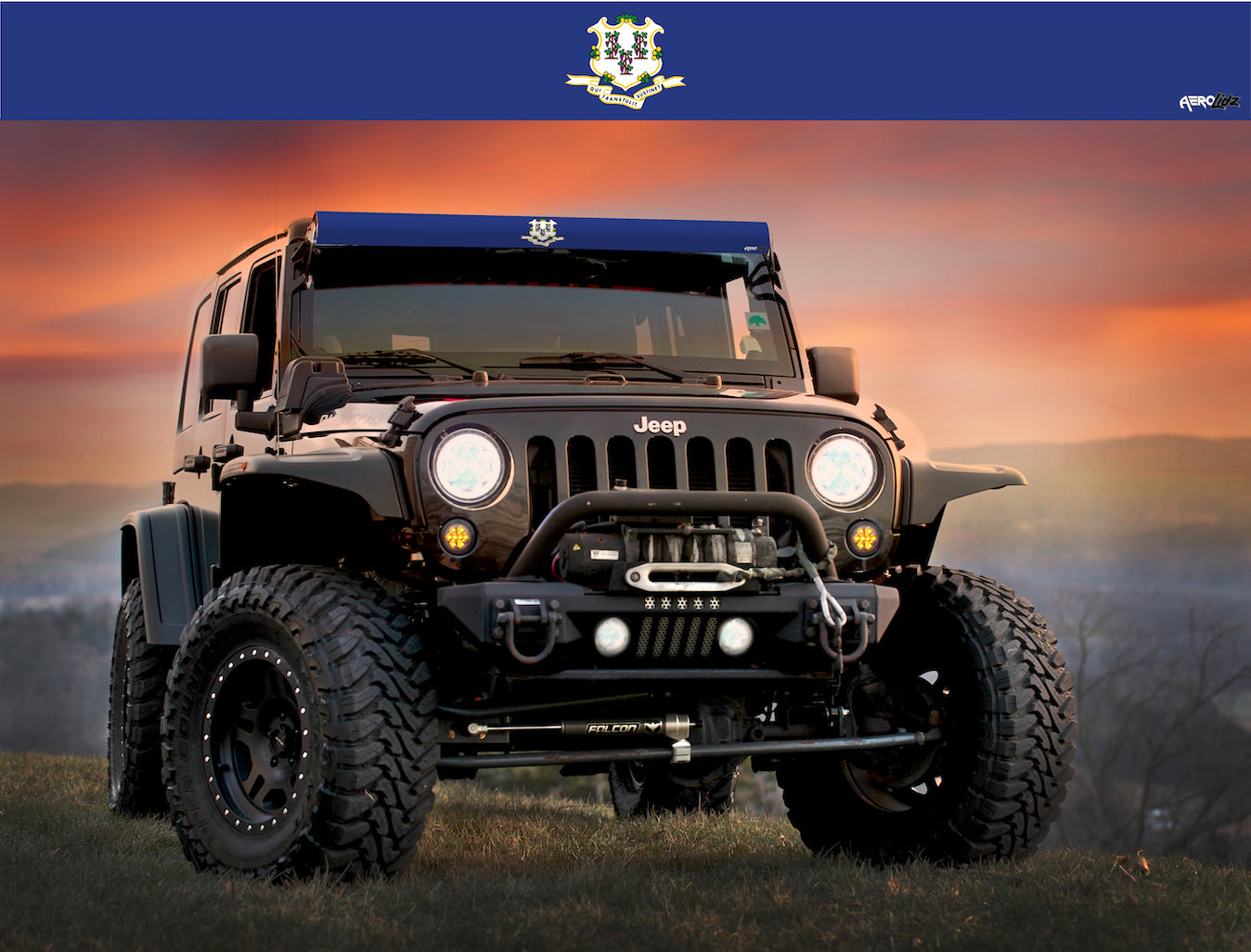 Connecticut State Flag Light Bar Insert