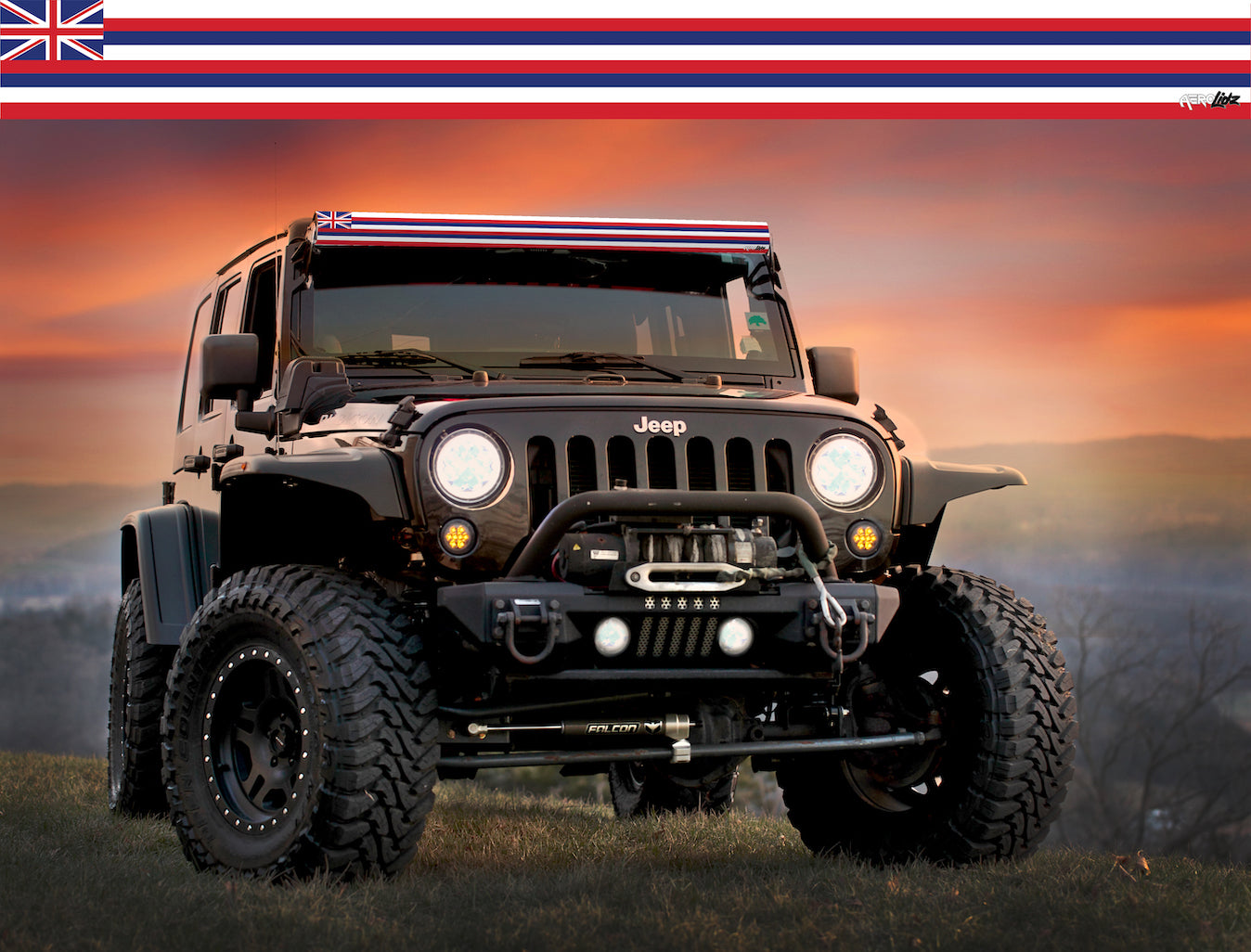 Hawaii State Flag Light Bar Insert
