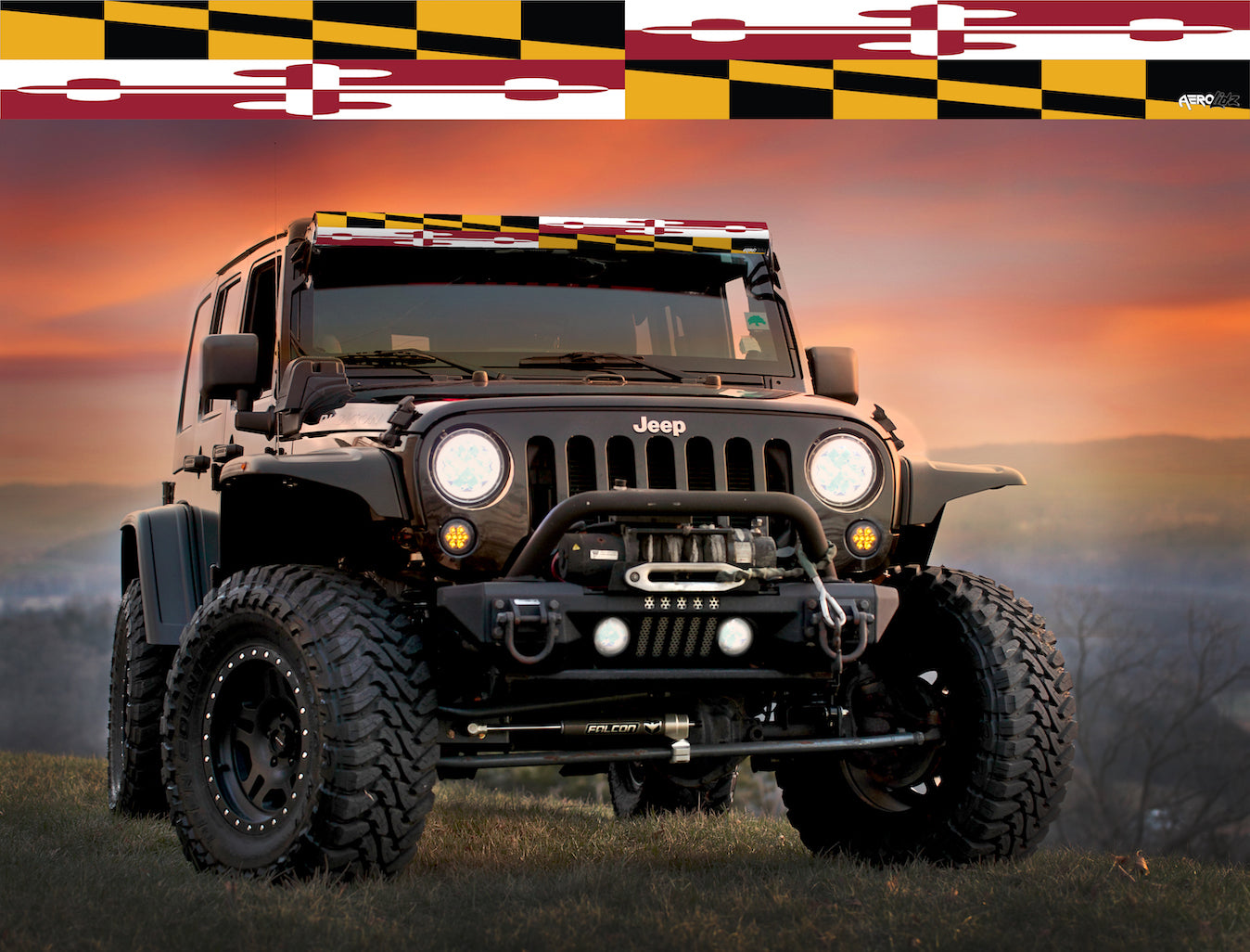 Maryland State Flag Light Bar Insert