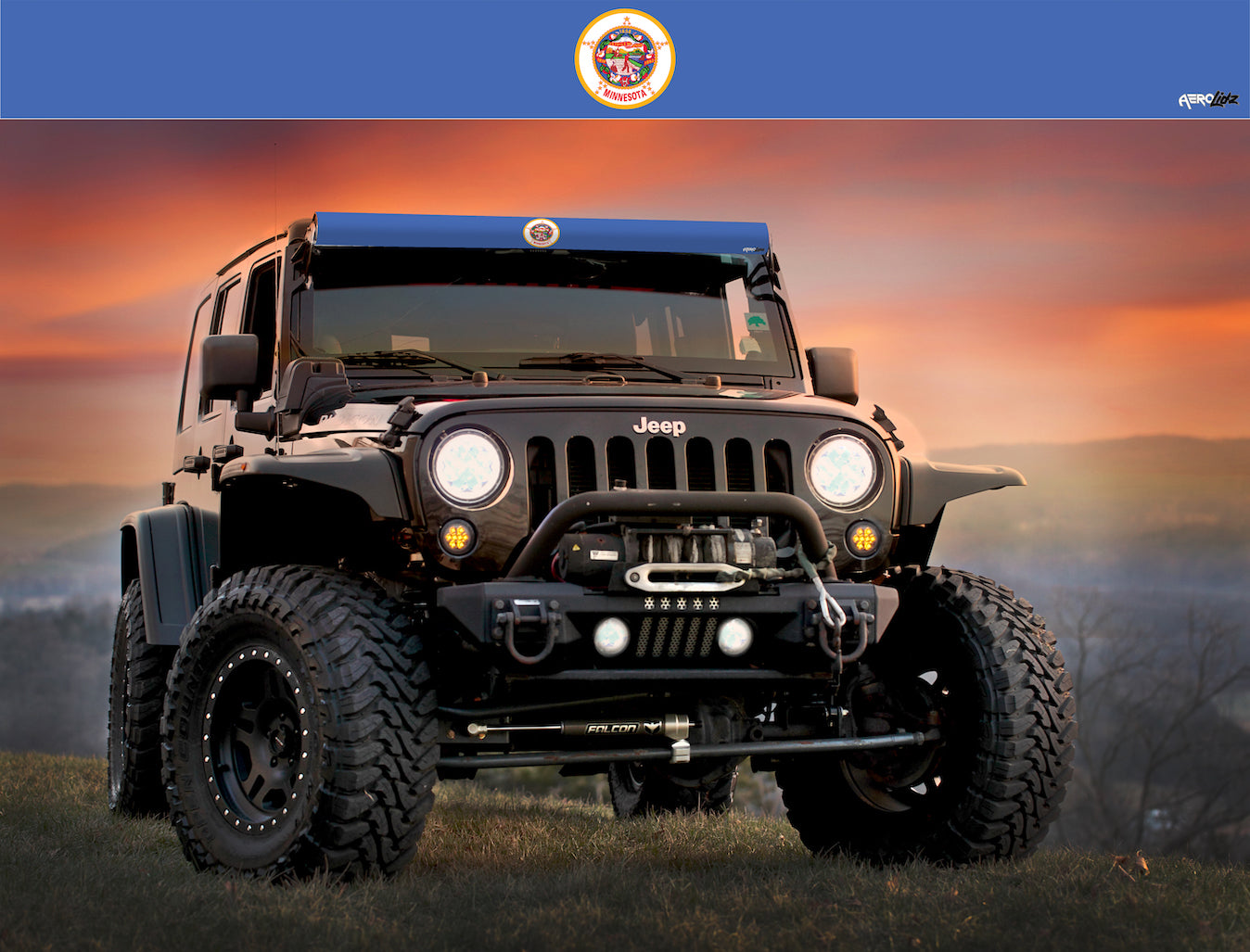 Minnesota State Flag Light Bar Insert