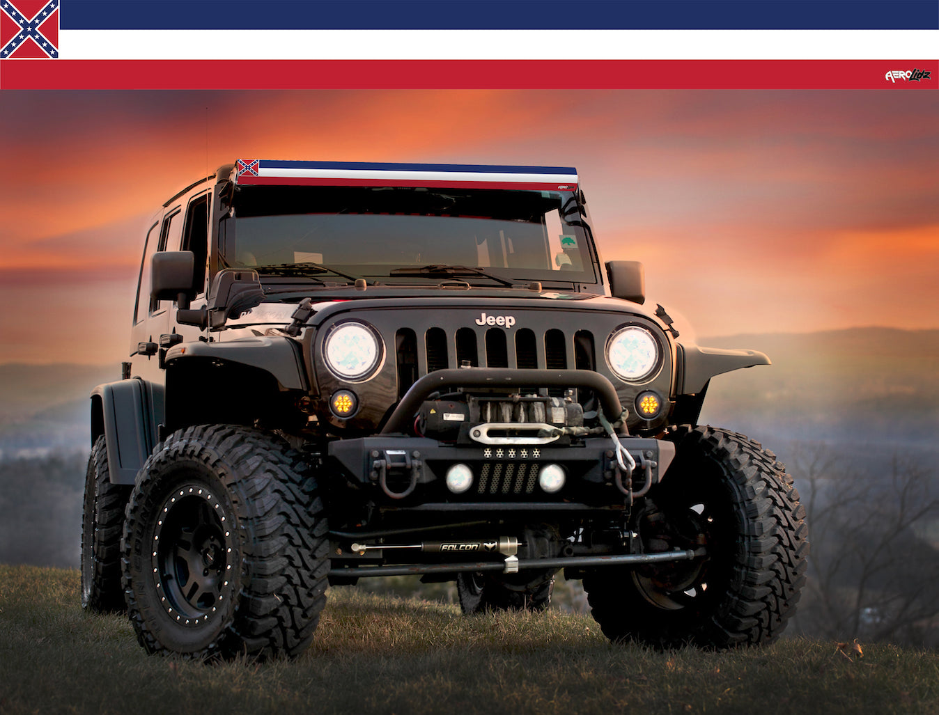 Mississippi State Flag Light Bar Insert