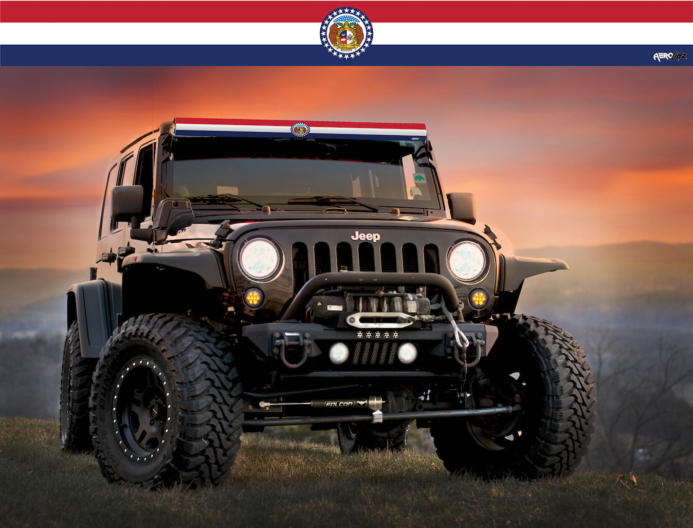 Missouri State Flag Light Bar Insert