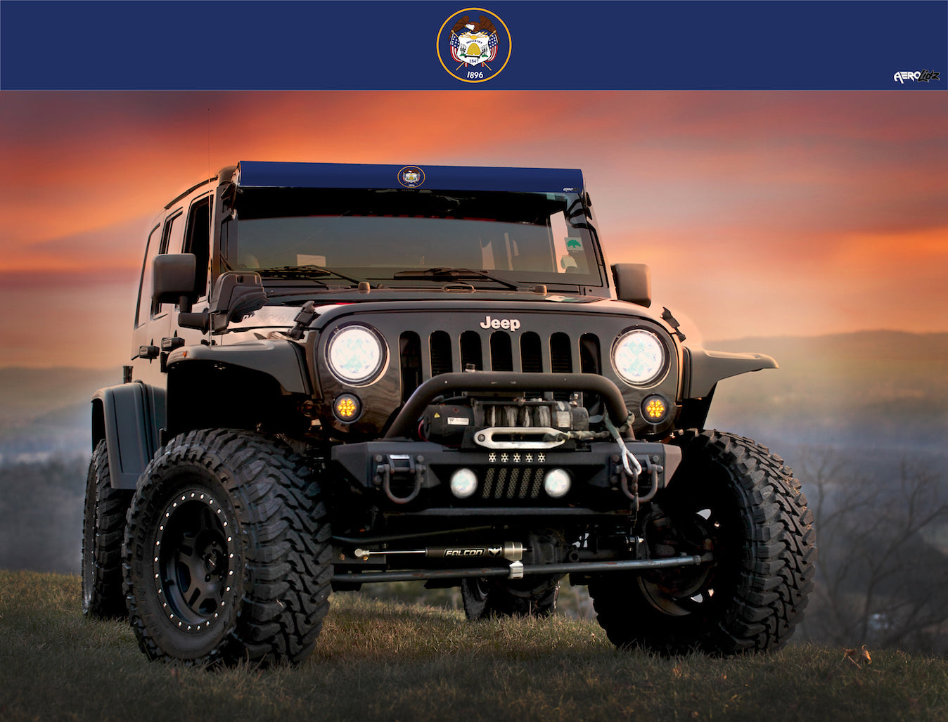 Utah State Flag Light Bar Insert