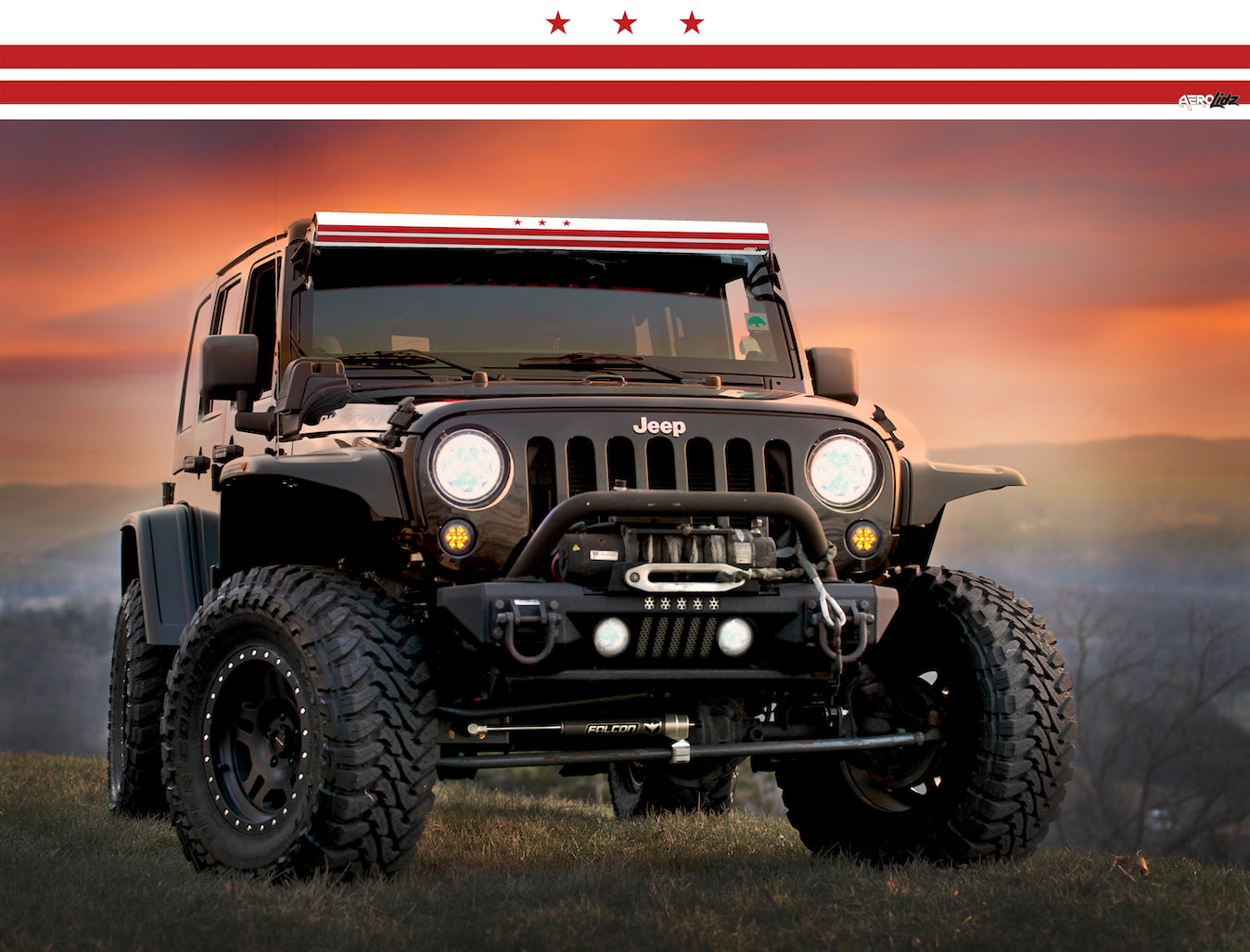 Washington State Flag Light Bar Insert