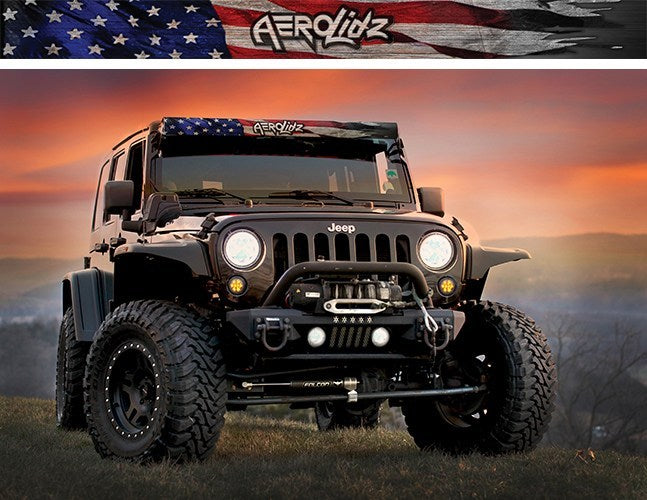 Aerolidz Tattered US Flag Light Bar Insert