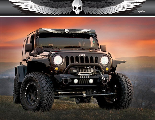 Skull Wings Light Bar Insert