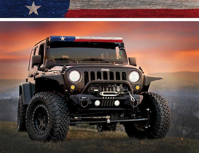 Tattered Texas Flag Light Bar Insert