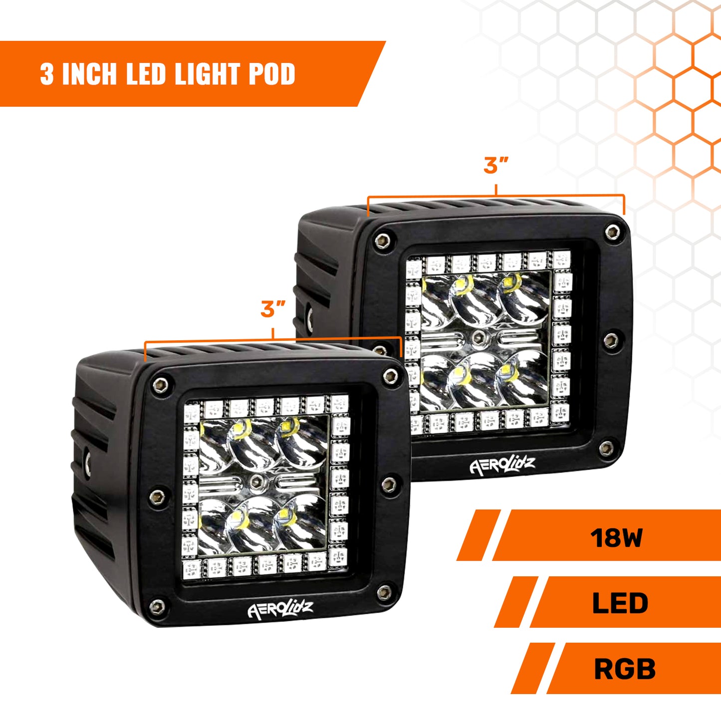 RGB LED Light Pods (3")