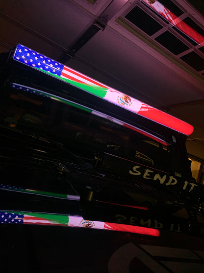 Mexican USA Flag Light Bar Insert