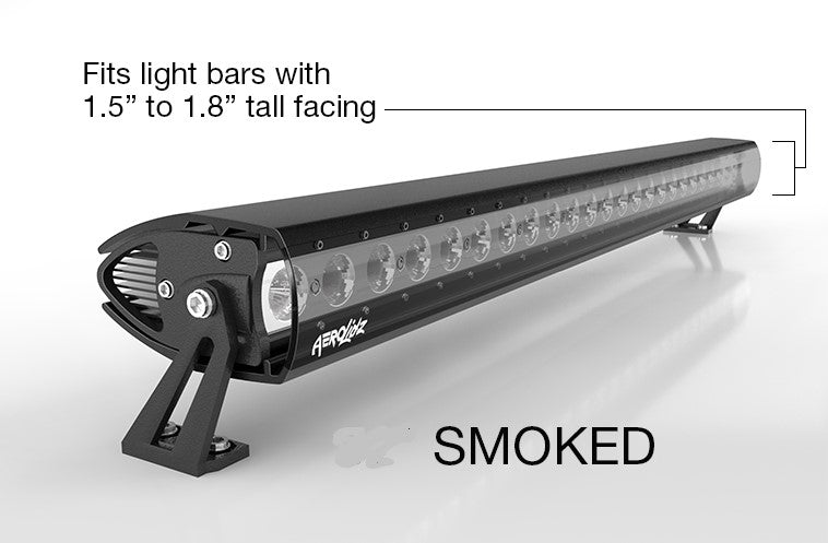 Aerolidz Light Bar Cover - 20" - Smoked - Single Row